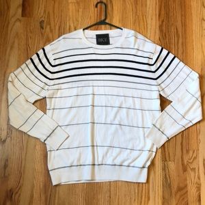 BKE Men’s Striped Crewneck Sweater - XXL White